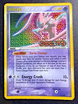 Deoxys 17/107 Attack Forme EX Deoxys Pokemon Card Reverse Holo Bleed Rare HP - Image 1
