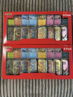 Pokemon Prismatic Evolutions 8 Mini Tins Promo Cards Costco - Lot of 2 - Image 1