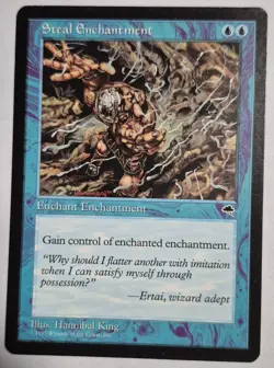 STEAL ENCHANTMENT 1997 TEMPEST MAGIC THE GATHERING MTG BLUE COM LP - Image 1