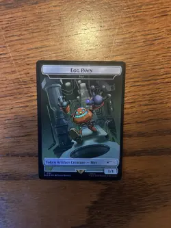 IN HAND - Egg Pawn - Myr Token ✨RAINBOW FOIL✨ Secret Lair x Sonic - Magic MTG - Image 1
