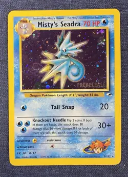 Misty's Seadra Holo Rare Gym Heroes Prerelease 9/132 Pokemon TCG - Image 1