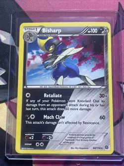 Pokemon TCG Bisharp 64/114 XY Steam Siege Cosmos Holo LP/NM - Image 1