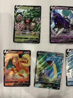 Pokemon TCG Bundle 7 V Cards Mixed Sets - Lapras, Charizard, Espeon, Vaporeon - Image 2