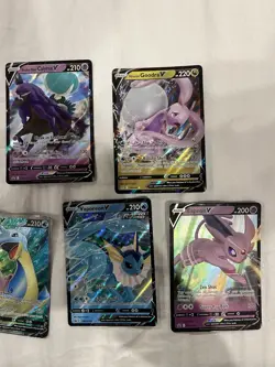 Pokemon TCG Bundle 7 V Cards Mixed Sets - Lapras, Charizard, Espeon, Vaporeon - Image 3