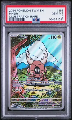 2024 POKEMON TWM EN-TWILIGHT MASQUERADE ILLUSTRATION RARE #168 PINSIR PSA 10 - Image 1