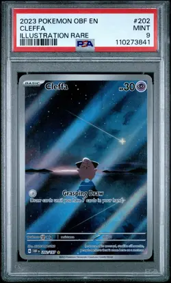 2023 POKEMON OBF EN-OBSIDIAN FLAMES ILLUSTRATION RARE #202 CLEFFA PSA 9 - Image 1