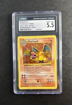 1999 Pokemon RARE Charizard WOTC Base Set 🔥 Shadowless 🔥 HOLO CGC 5.5 - 4/102 - Image 1