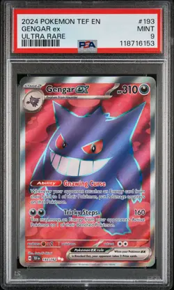 2024 POKEMON TEF EN-TEMPORAL FORCES ULTRA RARE #193 GENGAR EX PSA 9 - Image 1