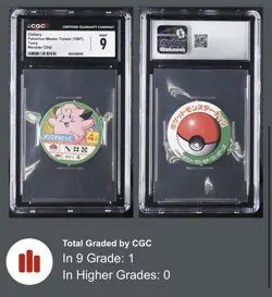 Pokemon Master Trainer 1997 Tomy Pocket Monster Chip Clefairy CGC 9 POP 1 Cute - Image 2