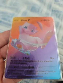 Mew V Full Art Rainbow Foil Fan Art Vinyl Textured Collector Pokemon 069/189 - Image 2