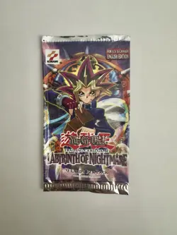 Yugioh Pack wrapper Labyrinth of Nightmare LON booster pack EMPTY - Image 1