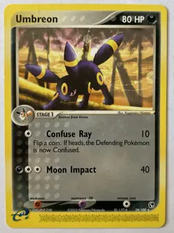 Pokemon Umbreon Ex Sandstorm 24/100 Non Holo Lp Rare Vintage Tcg Trading Card - Image 1