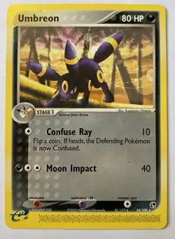 Pokemon Umbreon Ex Sandstorm 24/100 Non Holo Lp Rare Vintage Tcg Trading Card - Image 2