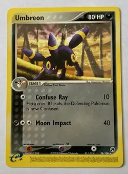 Pokemon Umbreon Ex Sandstorm 24/100 Non Holo Lp Rare Vintage Tcg Trading Card - Image 3