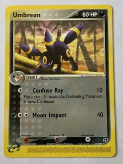 Pokemon Umbreon Ex Sandstorm 24/100 Non Holo Lp Rare Vintage Tcg Trading Card - Image 4