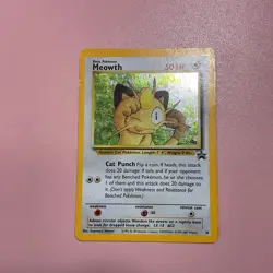 Meowth #10 Black Star Promo Holo W/ Swirl 2000 Vintage Pokemon Card WOTC - Image 1