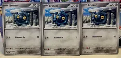 (Set Of 3) Pokemon Prismatic Evolution TCG Common Card - Bronzor (066/131) - Image 1