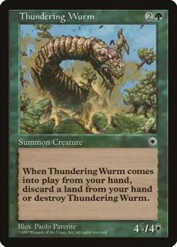 Thundering Wurm Portal HEAVILY PLD Green Rare MAGIC THE GATHERING CARD ABUGames - Image 1