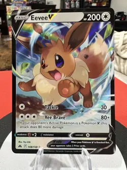 Pokemon TCG Crown Zenith Eevee v Holo Ultra Rare Card 108/159 - Image 1