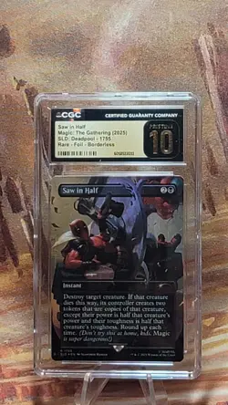 MTG Saw in Half #1755 🌈 Foil Borderless SLD Deadpool CGC Pristine 10 Pop 1 🔥 - Image 1