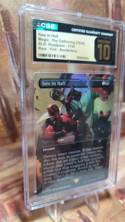 MTG Saw in Half #1755 🌈 Foil Borderless SLD Deadpool CGC Pristine 10 Pop 1 🔥 - Image 3