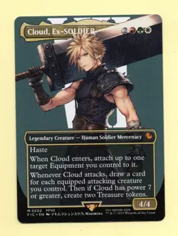 2025 MTG Final Fantasy CLOUD, EX-SOLDIER Borderless MYTHIC RARE 0202 - UNPLAYED - Image 1