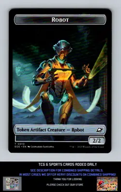 Edge of Eternities #10 // 5 Robot // Lander (0005) Double-Sided Token Token MTG - Image 1