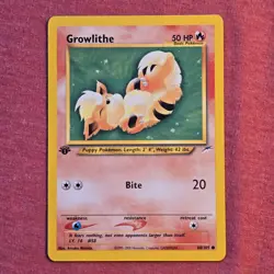 Pokemon 2000 WOTC Neo Destiny 1st Edition: Growlithe 68/105 - NM - Image 1