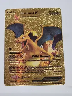 Charizard Gold V Evolution Pokemon Card Gold Foil Fan Art Card - Image 1