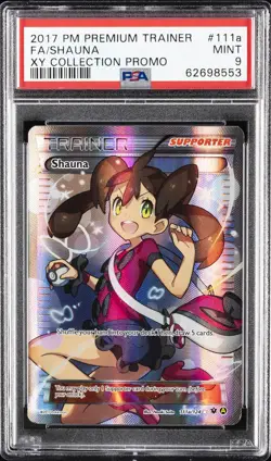 2017 POKEMON PREM TRAINER XY COLL PROMO #111A FULL ART/SHAUNA PSA 9 - Image 1