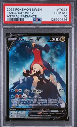2022 POKEMON SWORD & SHIELD ASTRAL RADIANCE #TG23 FULL ART/GARCHOMP V PSA 10 - Image 1