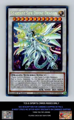 BOL Monster Mayhem Yugioh #BLMM-EN151 Stardust Sifr Divine Dragon NM+ - Image 1