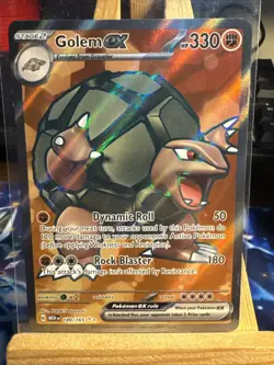 Pokemon Golem EX TCG Full Art Holo Rare Card 189/165 Scarlet & Violet 151 NM - Image 1