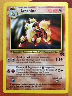 Pokemon Card - Arcanine - Non-Holo - WOTC (#6) Black Star Promo *VLP* - Image 1