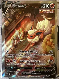 Pokemon TCG Flareon v SWSH179 Promo Alternate Art Sword & Shield Card - Image 1