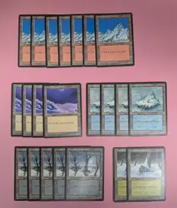 22 MTG Snow-Covered Lands (Ice Age) Light/Moderate Played Condition - Image 1