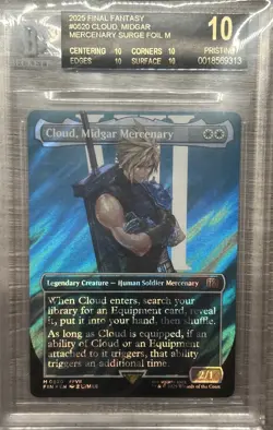 BGS 10 BLACK LABEL Magic the Gathering Cloud, Midgar Mercenary Surge Foil FF - Image 1