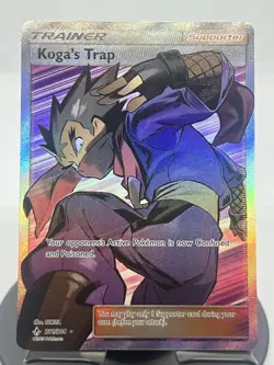 Pokemon TCG Koga’s Trap (Full Art) 211/214 SM Unbroken Bonds Ultra Rare NM - Image 1