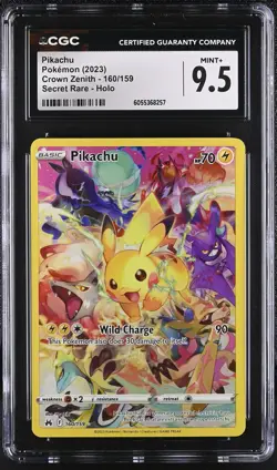 PIKACHU Crown Zenith Holo Secret Rare #160 CGC 9.5 Pokemon [Nostalgium] - Image 1