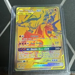 Reshiram & Charizard GX SM247 - Pokemon Tag Team Gold Black Star Promo Full Art - Image 1