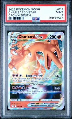 2023 POKEMON SWORD & SHIELD CROWN ZENITH #019 CHARIZARD VSTAR PSA 9 - Image 1