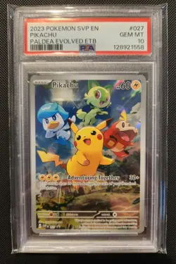 PSA 10 Pikachu Black Star Promo #27 2023 Pokemon Paldea Evolved - Image 1