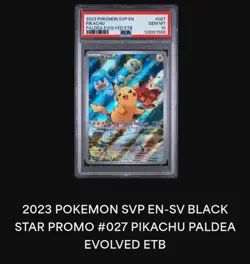 PSA 10 Pikachu Black Star Promo #27 2023 Pokemon Paldea Evolved - Image 3