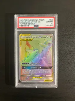 Pokemon Latias & Latios GX Secret PSA 10 GEM MINT Team Up #190 - Image 1
