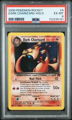 2000 POKEMON ROCKET #4 DARK CHARIZARD-HOLO PSA 6 - Image 1