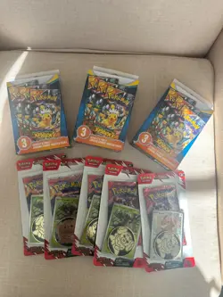 (pokemon) 3 surging sparks packs box x3 AND 5 Destined rivals packs - Image 1