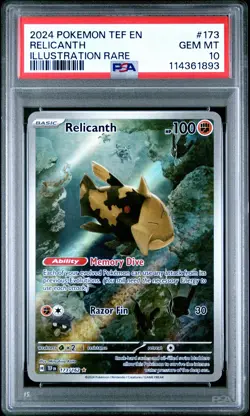 2024 POKEMON TEF EN-TEMPORAL FORCES ILLUSTRATION RARE #173 RELICANTH PSA 10 - Image 1