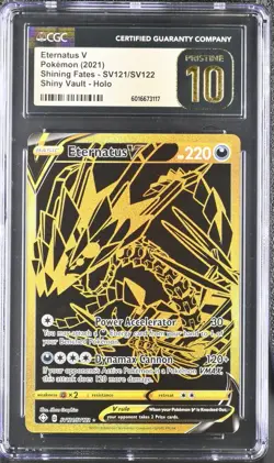 CGC PRISTINE 10 2021 Pokemon Swsh Shining Fates Full Art/Eternatus V #SV121 - Image 1