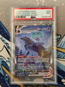 2021 Pokemon Shadow Rider Calyrex Vmax 205 Chilling Reign Secret Rare PSA MINT - Image 1