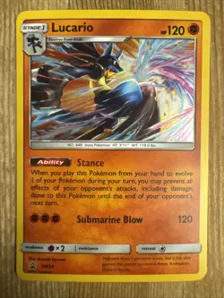 Lucario SM54 - Pokemon TCG Sun & Moon Promo Holo Rare Card NM - Image 1